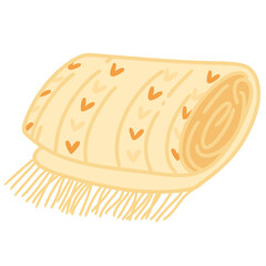 Roll blanket, cozy autumn decoration 