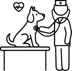 Veterinarian with Dog Outline Icon