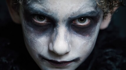 boy make up as evil for halloween party