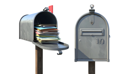 Mailbox Bundle with Two Styles, isolated on transparent background