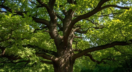 Fototapeta premium Majestic Old Tree in Lush Green Forest.