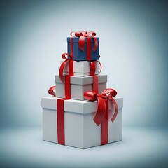 Stack of Wrapped Christmas Presents.