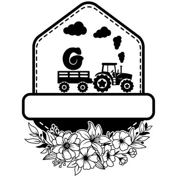 Tractor Alphabet Number Svg Cut File, Tractor Vector