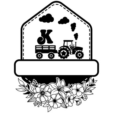 Tractor Alphabet Number Svg Cut File, Tractor Vector