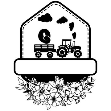 Tractor Alphabet Number Svg Cut File, Tractor Vector