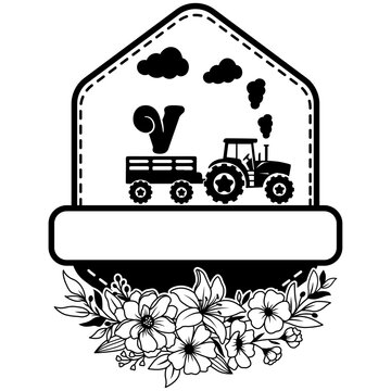 Tractor Alphabet Number Svg Cut File, Tractor Vector
