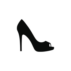 Peep-Toe High Heel Silhouette Vector – Elegant Women’s Stiletto
