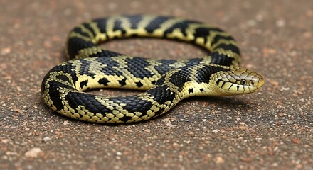 Obraz premium Venomous Snake on Ground.