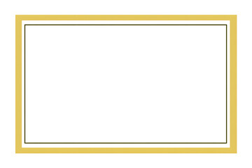 Obraz premium Minimal gold rectangular frame luxury border modern elegant accent for invitation design. Isolated on transparent.