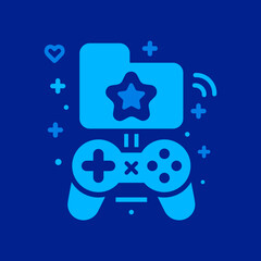 Download your favorite games now and get ready to play with this fun gaming icon featuring a star and controller on a vivid blue background