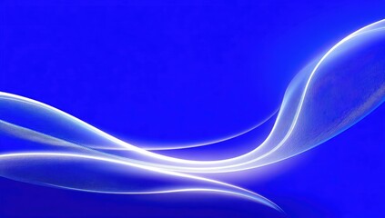 Obraz premium A dynamic design features flowing, translucent white lines against a vibrant blue background.