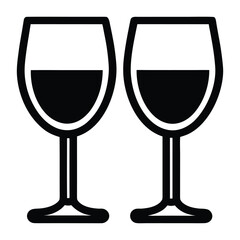 Two black wine glasses filled with dark liquid drink beverage