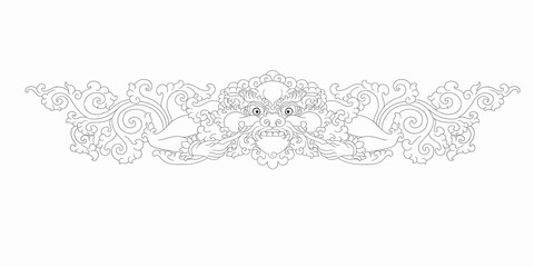Tibetan Makara Ornament – Traditional Line Art རྫི་པ་ར