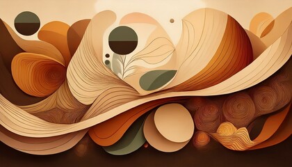 abstract organic shapes with earthy tones and textures