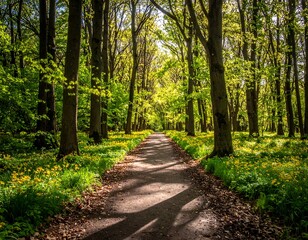 Naklejka premium Sunny forest path (1)