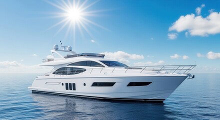 Luxury Yacht Sailing on a Sunny Ocean Day