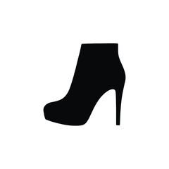 Ankle Bootie Silhouette Vector – High Heel Short Boot for Women