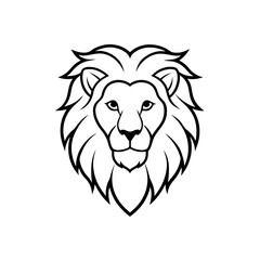 Lion head outline with detailed mane style silhouette