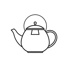 Outline drawing of a vintage style teapot silhouette
