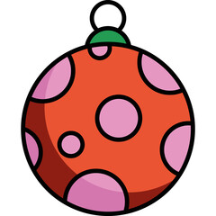 Obraz premium Christmas Bauble Flat Vector Icon 