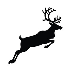 Majestic stag silhouette leaping through the air