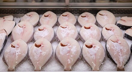 Fresh Flatfish Displayed for Sale.