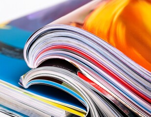 stack of freshly printed colorful design magazines