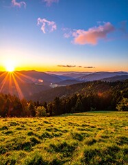 Obraz premium Scenic sunset over hills