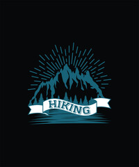 Hiking in Mountain T-shirt Design