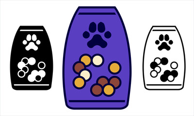 Pet food bag with paw logo
