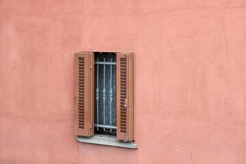 old window with shutters