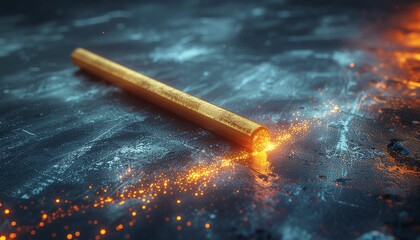 Futuristic Power Rod on a Glowing Surface