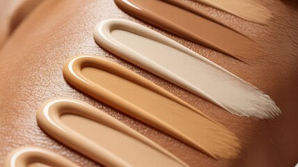 Swatches of Foundation Makeup on Skin Tone cosmetic