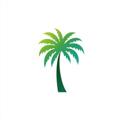 Palm tree tropical island beach summer nature symbol illustration isolated on white background
