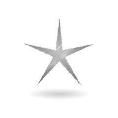 Star Scribble Gray isolated Vector