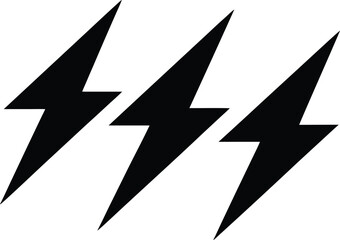 Electric Power Icons. Lightning Bolt Vector Set Collection. Energy and Danger Symbols. Lightning Bolt Warning Icon Set.