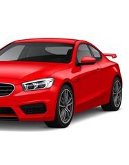 Obraz premium Red sports coupe, studio shot