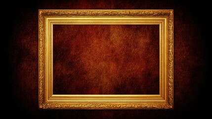 Museum-quality classical gold frame close-up, shows fine carving and aging, dark background highlights artistic value for masterpiece replica