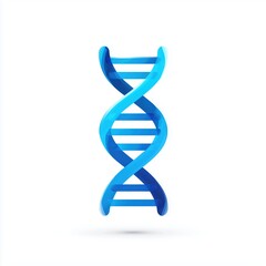 Blue DNA helix genetic science biotechnology medical research symbol isolated on white background