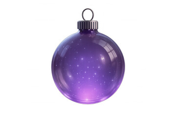 Purple christmas bauble discovering stars and galaxy inside, representing holiday magic and universal wonder