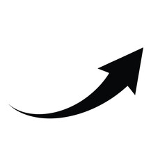 Curved Arrow Pointing Upwards Directional Sign Guidance Growth and Achievement