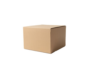 Closed Cardboard Shipping Box – Brown Packaging Carton for Delivery, Moving, and Storage PNG