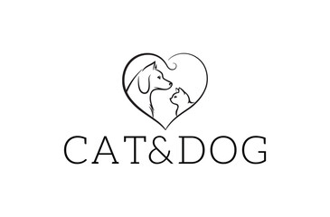 Cat and dog logo for the business symbol.
