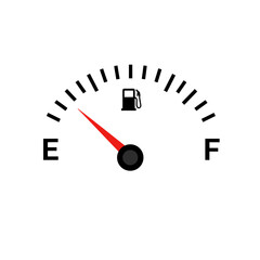 Fuel Gauge Showing Near Full Tank &ndash; Car Dashboard Gas Indicator