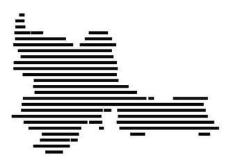 Symbol Map of the city Vilshofen an der Donau (Bayern, Germany) showing the area of the city with just a few black horizontal lines