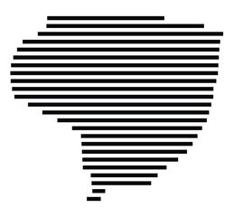 Symbol Map of the city Neuenhagen bei Berlin (Brandenburg, Germany) showing the area of the city with just a few black horizontal lines