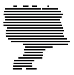 Symbol Map of the city Rathenow (Brandenburg, Germany) showing the area of the city with just a few black horizontal lines