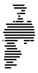 Symbol Map of the city Wandlitz (Brandenburg, Germany) showing the area of the city with just a few black horizontal lines