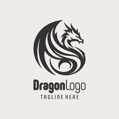 Obraz premium Luxury Dragon Outline Logo Design