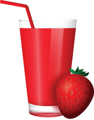 glass of strawberry juice